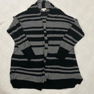Ava & Viv chunky stripe light open-front sweater - 1X